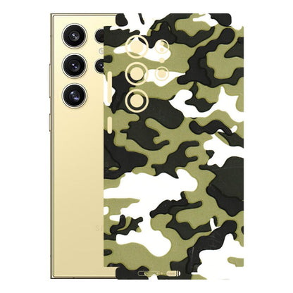 Samsung A/S Series Phone Skins (All Models) - Camouflages White And Green - 3D Embossed Finish (L-243) Samsung Galaxy S24 Ultra (5G)