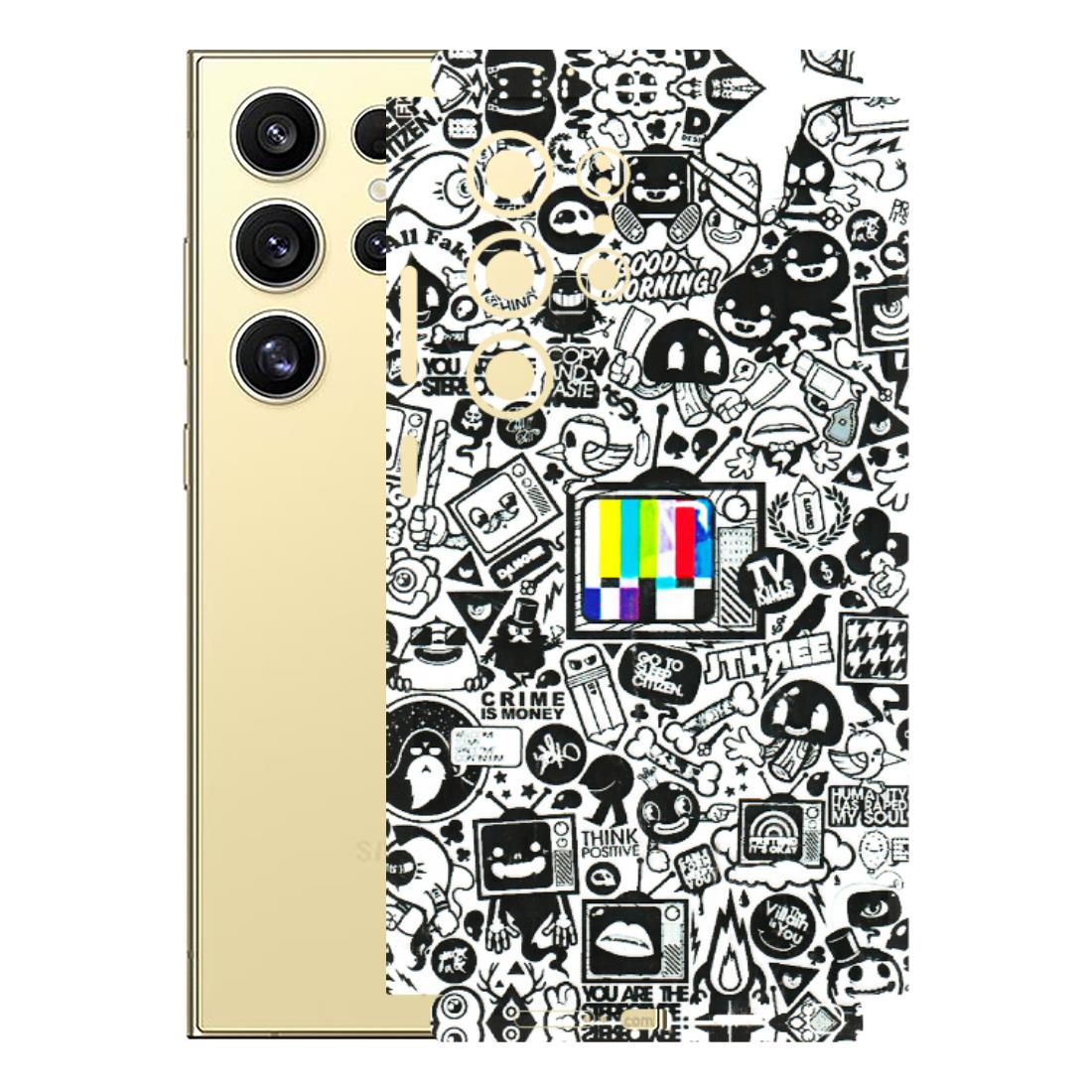 Samsung A/S Series Phone Skins (All Models) - Doodles Positive Art - 3D Embossed Finish (L-263) Samsung Galaxy S24 Ultra (5G)