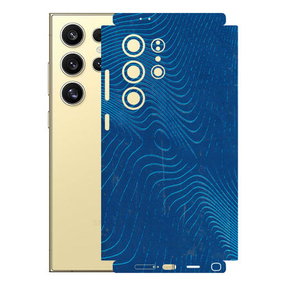 Samsung A/S Series Phone Skins (All Models) - Abstract Blue Line Map - 3D Embossed Finish (L-272) Samsung Galaxy S24 Ultra (5G)
