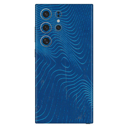 Samsung A/S Series Phone Skins (All Models) - Abstract Blue Line Map - 3D Embossed Finish (L-272) Samsung Galaxy S24 Ultra (5G)