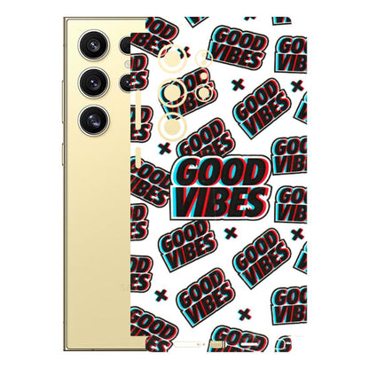 Samsung A/S Series Phone Skins (All Models) - Good Vibes - 3D Embossed Finish (L-282) Samsung Galaxy S24 Ultra (5G)