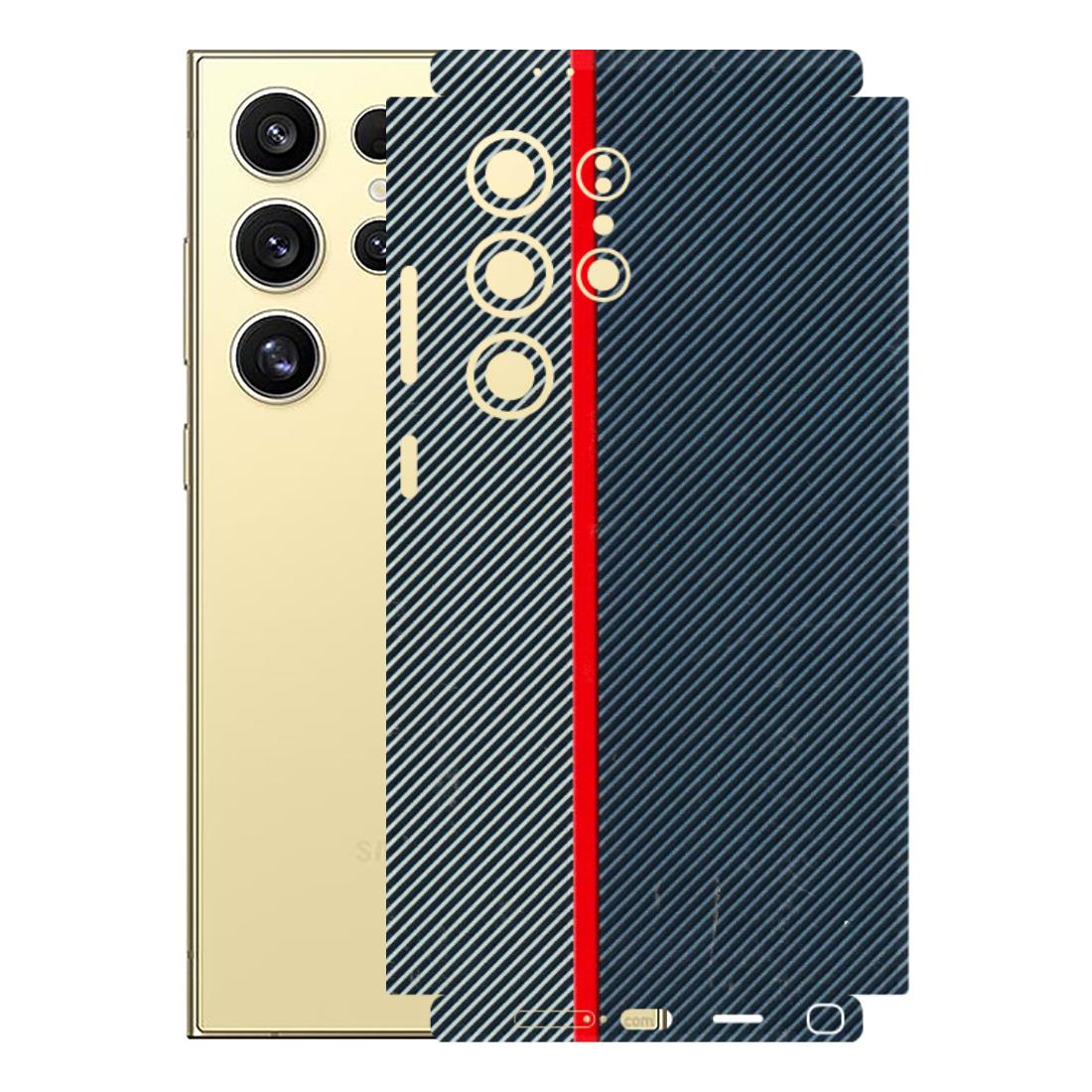Samsung A/S Series Phone Skins (All Models) - Blue Sober Lines - 3D Embossed Finish (L-305) Samsung Galaxy S24 Ultra (5G)