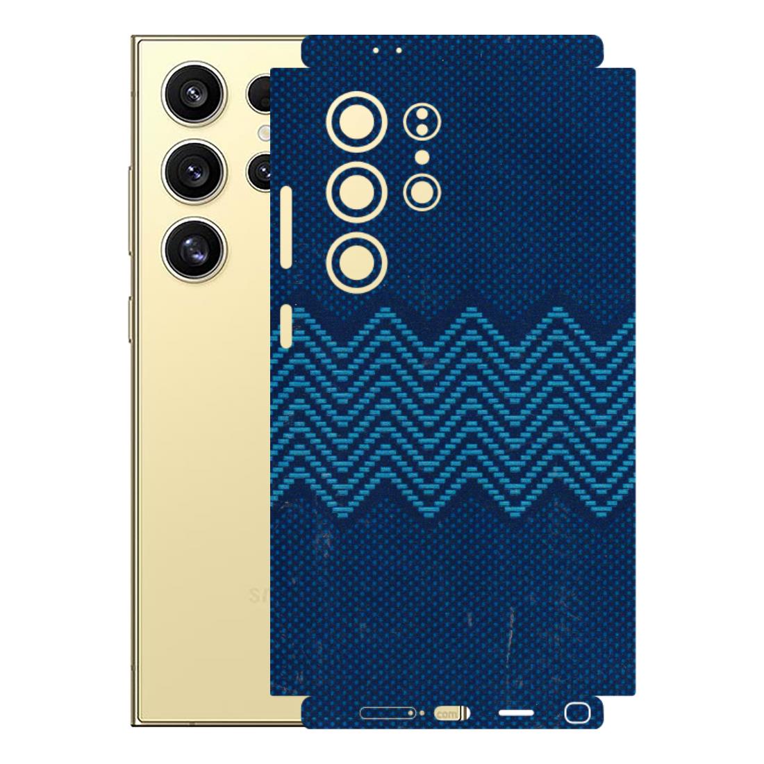 Samsung A/S Series Phone Skins (All Models) - Blue Sober Waves - 3D Embossed Finish (L-306) Samsung Galaxy S24 Ultra (5G)