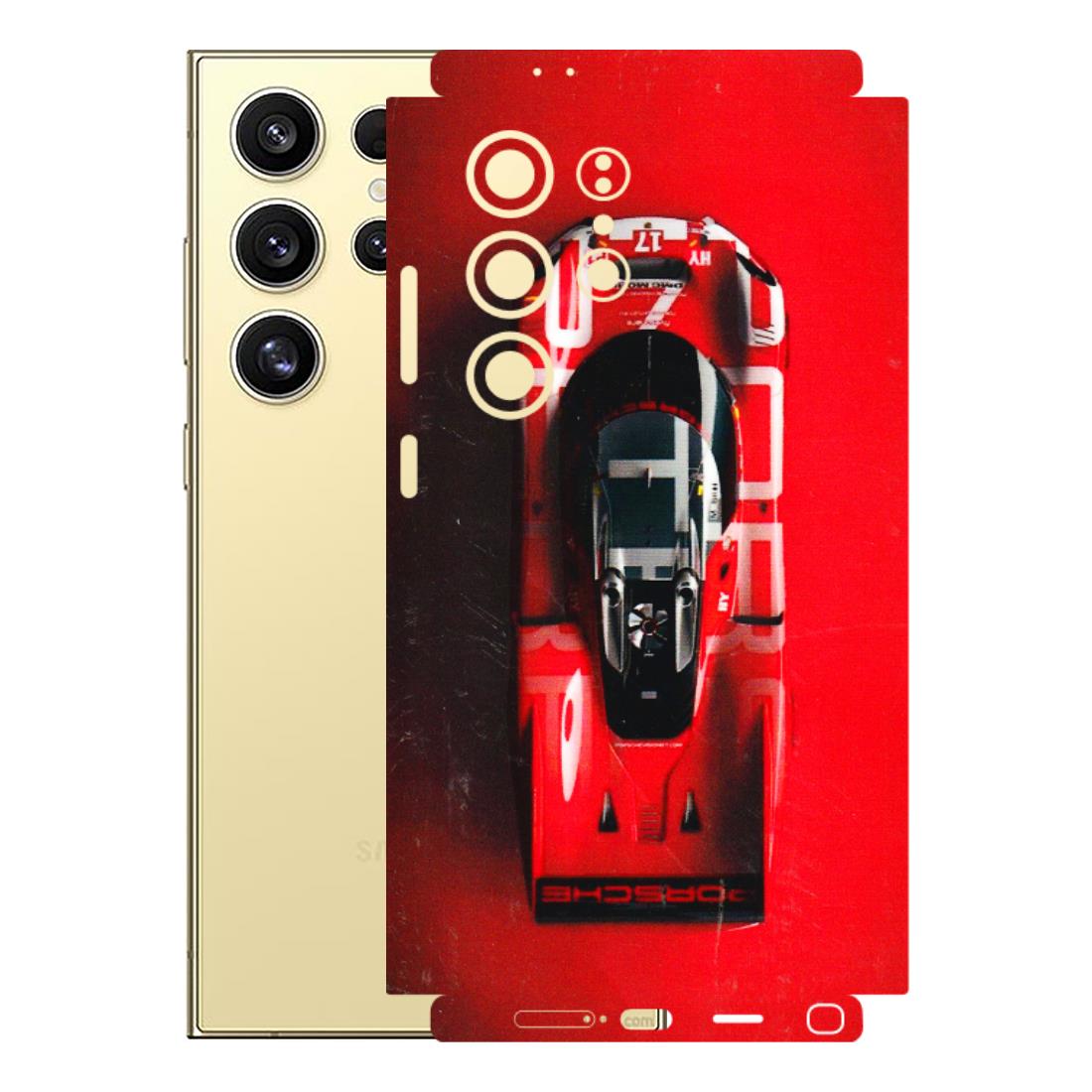 Samsung A/S Series Phone Skins (All Models) - Red Porsche Car Logo - 3D Embossed Finish (L-315) Samsung Galaxy S24 Ultra (5G)