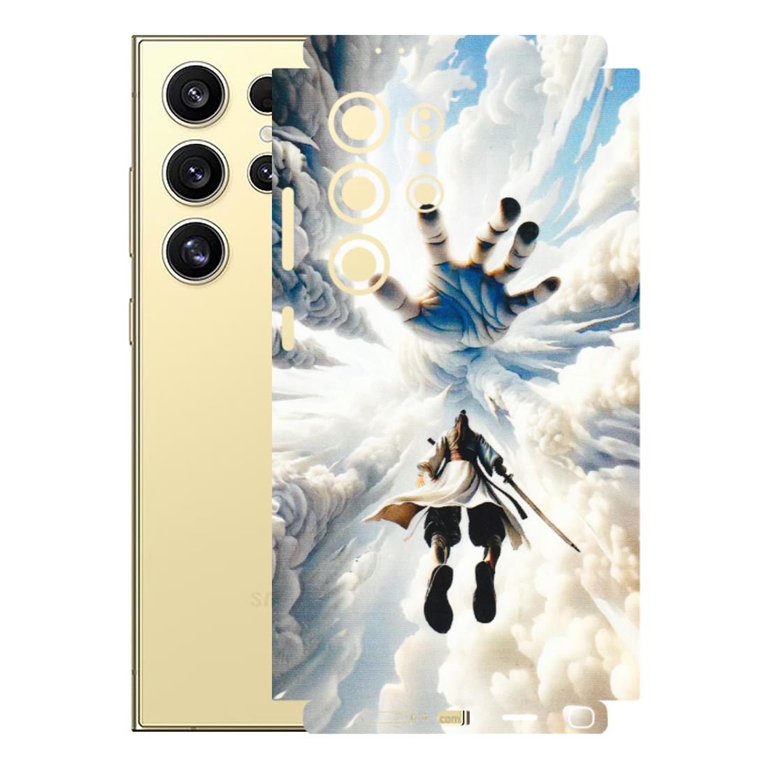Samsung A/S Series Phone Skins (All Models) - Big Hand With Monkey King - 3D Embossed Finish (L-323) Samsung Galaxy S24 Ultra (5G)