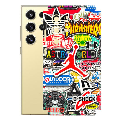 Samsung A/S Series Phone Skins (All Models) - Multi Brands Sticker Graffiti - 3D Embossed Finish (L-37) Samsung Galaxy S24 Ultra (5G)