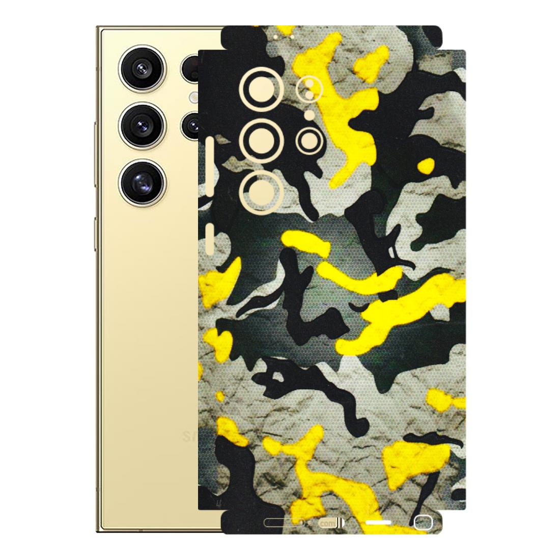 Samsung A/S Series Phone Skins (All Models) - Yellow Camouflage - 3D Embossed Finish (L-61) Samsung Galaxy S24 Ultra (5G)