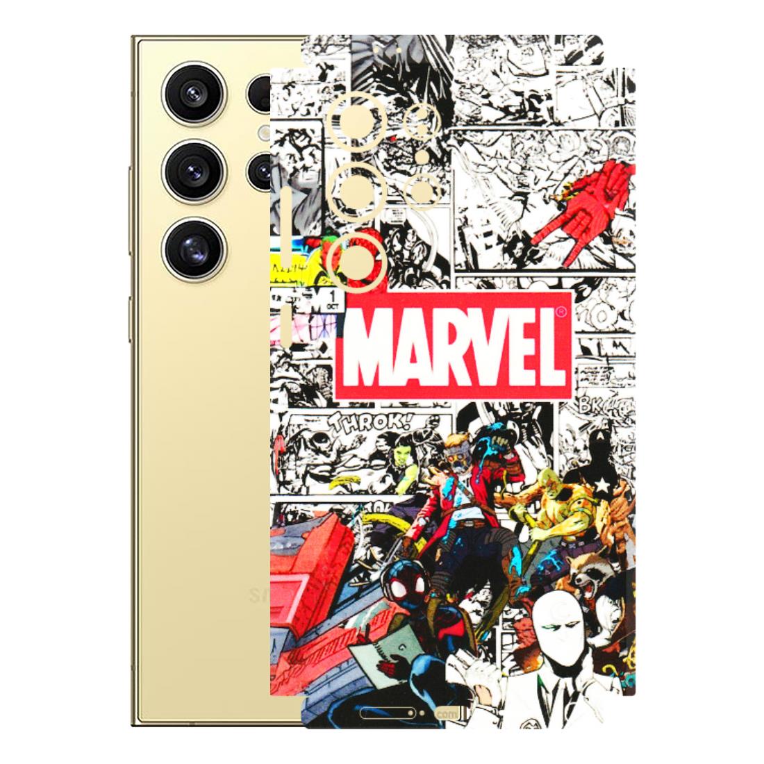 Samsung A/S Series Phone Skins (All Models) - Marvel Colorful Comic - 3D Embossed Finish (L-64) Samsung Galaxy S24 Ultra (5G)