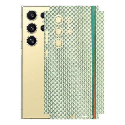 Samsung A/S Series Phone Skins (All Models) - Gucci Fabric Pattern - 3D Embossed Finish (L-73) Samsung Galaxy S24 Ultra (5G)