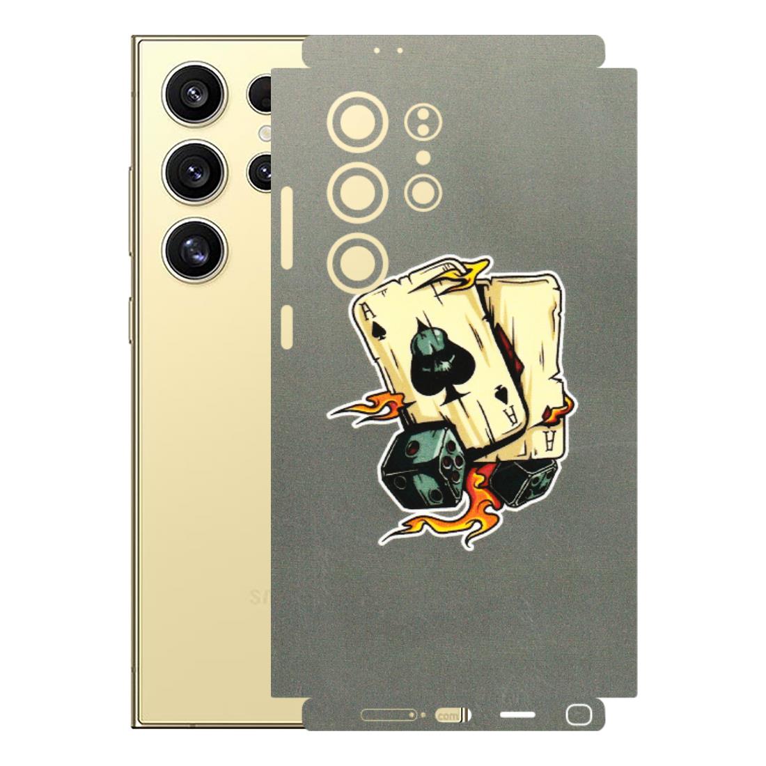 Samsung A/S Series Phone Skins (All Models) - Grey Cards Of Ace - 3D Embossed Finish (L-77) Samsung Galaxy S24 Ultra (5G)