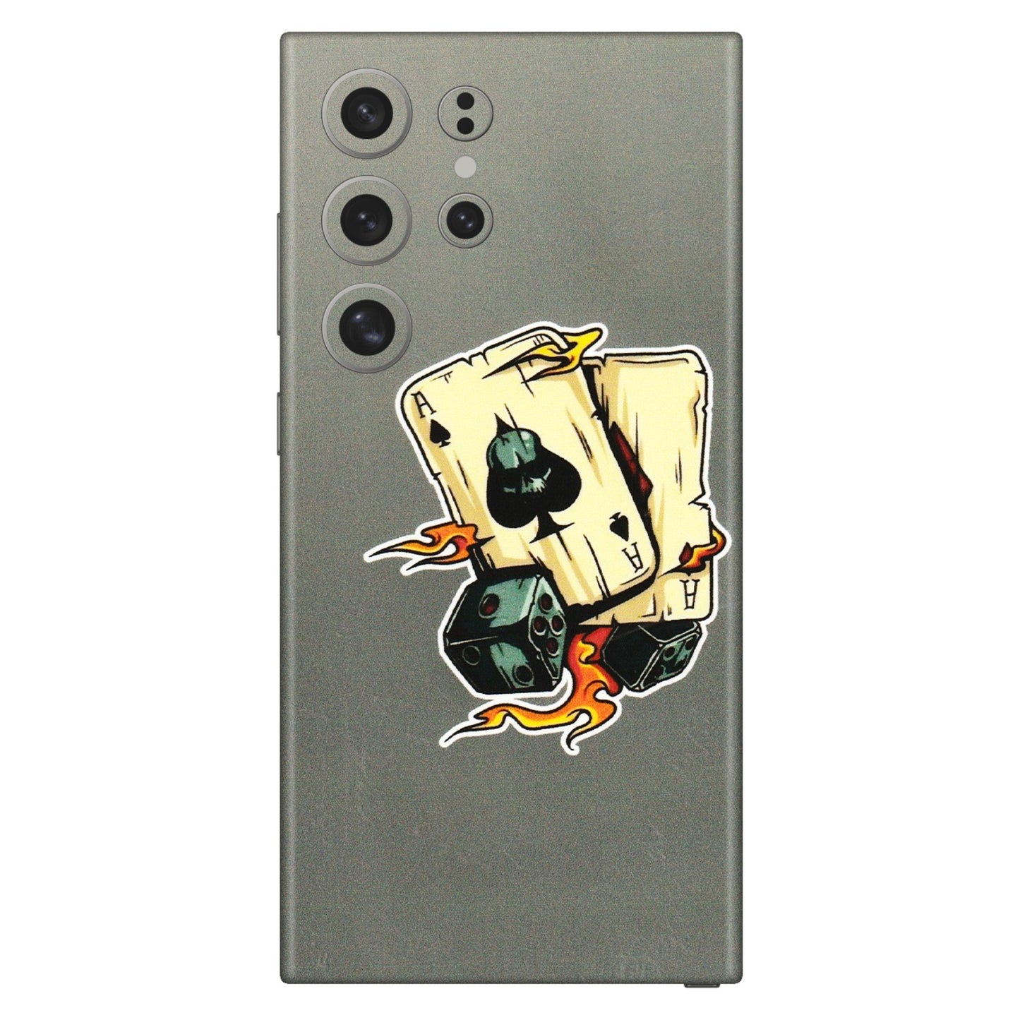 Samsung A/S Series Phone Skins (All Models) - Grey Cards Of Ace - 3D Embossed Finish (L-77) Samsung Galaxy S24 Ultra (5G)