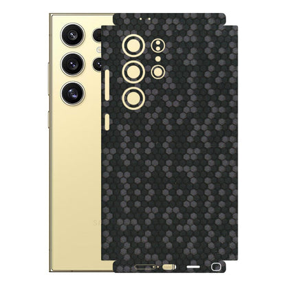 Samsung A/S Series Phone Skins (All Models) - Black Grey Honeycomb Sober - 3D Embossed Finish (L-85) Samsung Galaxy S24 Ultra (5G)
