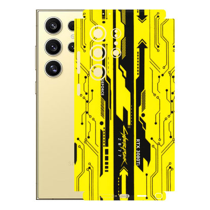Samsung A/S Series Phone Skins (All Models) - Yellow Cyberpunk - 3D Embossed Finish (L-93) Samsung Galaxy S24 Ultra (5G)