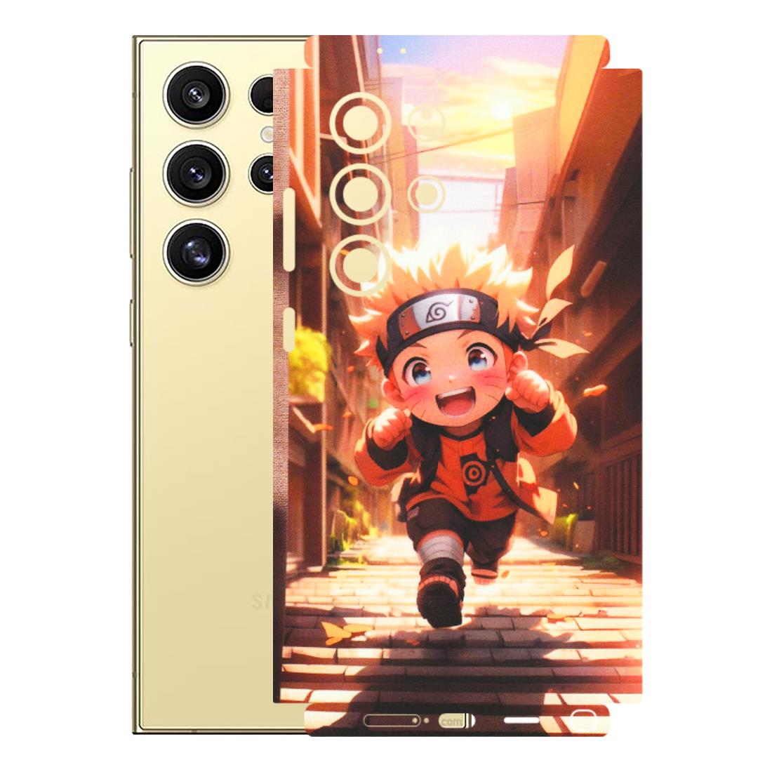 Samsung A/S Series Phone Skins (All Models) - Naruto Cute Toon Running - Matte Finish (M-04) Samsung Galaxy S24 Ultra (5G)