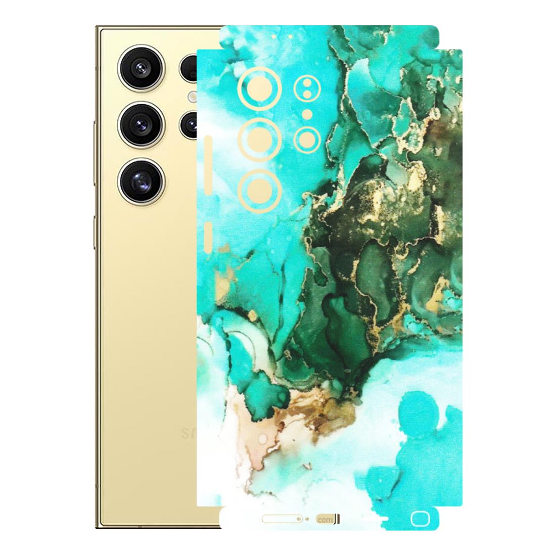Samsung A/S Series Phone Skins (All Models) - The Blue Gold Marble - Matte Finish (M-124) Samsung Galaxy S24 Ultra (5G)