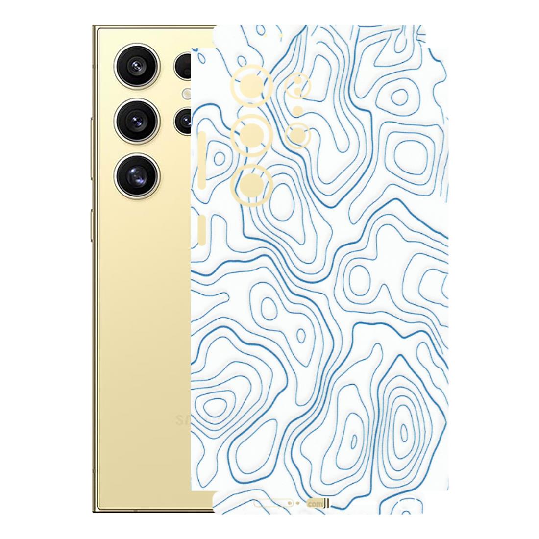 Samsung A/S Series Phone Skins (All Models) - Blue And White Swirls - Matte Finish (M-139) Samsung Galaxy S24 Ultra (5G)
