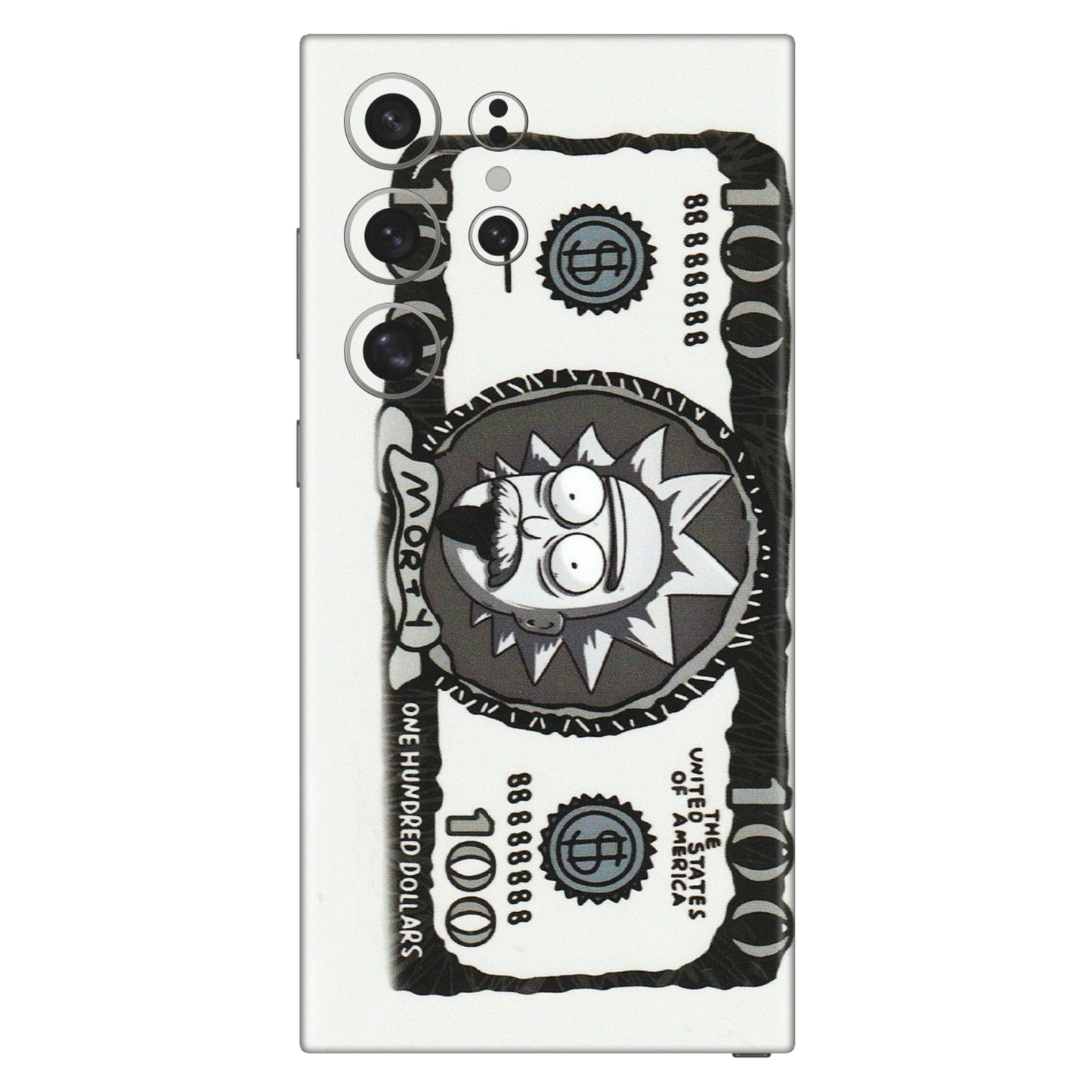 Samsung A/S Series Phone Skins (All Models) - Rick And Morty Hundred Dollar Anime - Matte Finish (M-161) Samsung Galaxy S24 Ultra (5G)