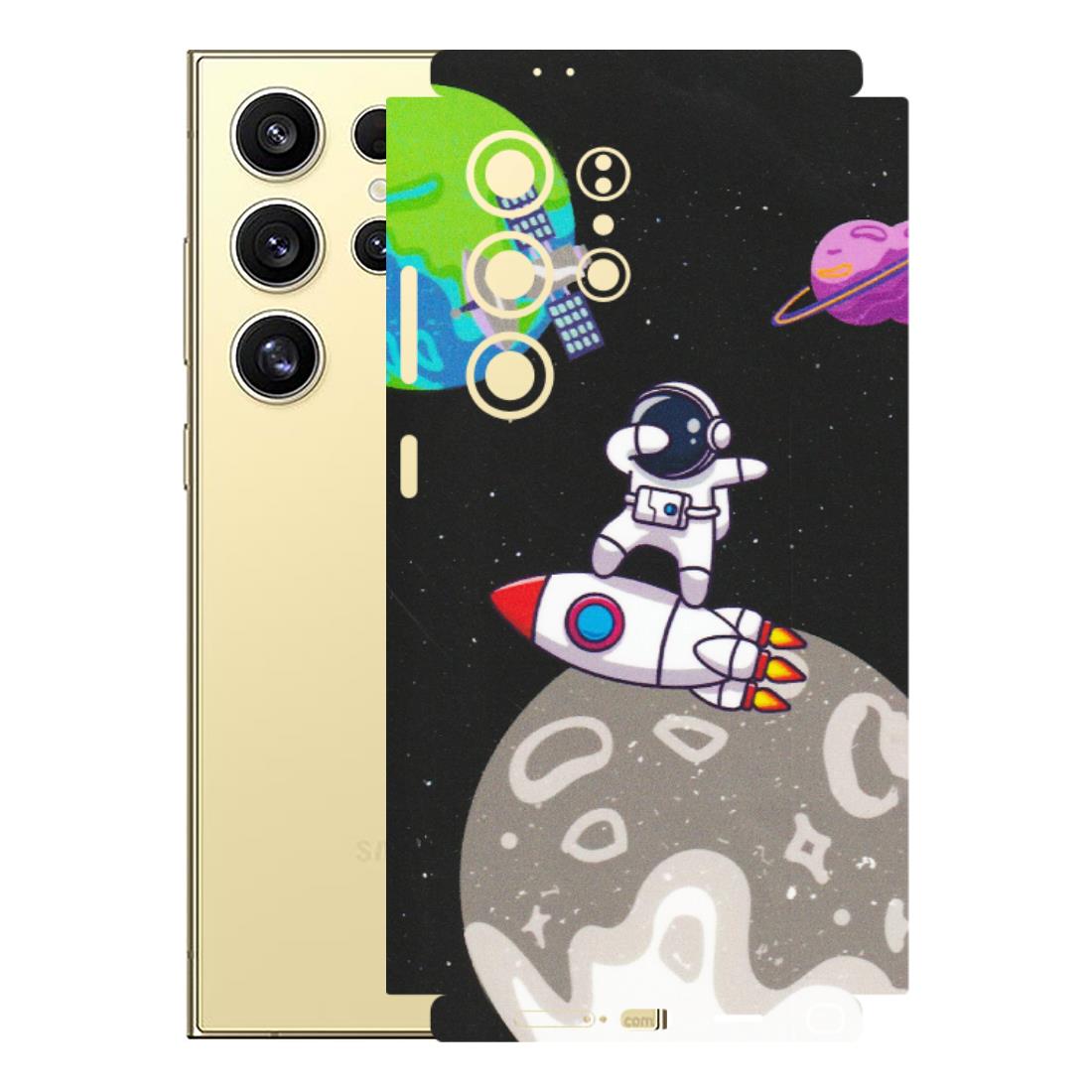 Samsung A/S Series Phone Skins (All Models) - Astronaut Vibing Toon Running - Matte Finish (M-39) Samsung Galaxy S24 Ultra (5G)