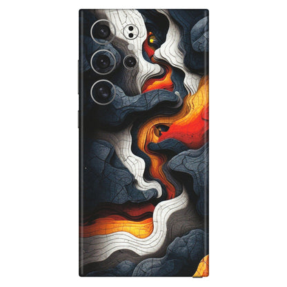 Samsung A/S Series Phone Skins (All Models) - Abstract Volcanic Layers - Matte Finish (M-52) Samsung Galaxy S24 Ultra (5G)