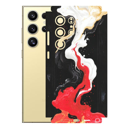 Samsung A/S Series Phone Skins (All Models) - Black Red White Paint Splash Fusion - Matte Finish (M-56) Samsung Galaxy S24 Ultra (5G)