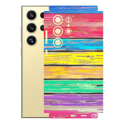 Samsung A/S Series Phone Skins (All Models) - Multi Colour Wooden Wall - Matte Finish (M-96) Samsung Galaxy S24 Ultra (5G)