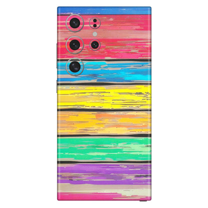 Samsung A/S Series Phone Skins (All Models) - Multi Colour Wooden Wall - Matte Finish (M-96) Samsung Galaxy S24 Ultra (5G)