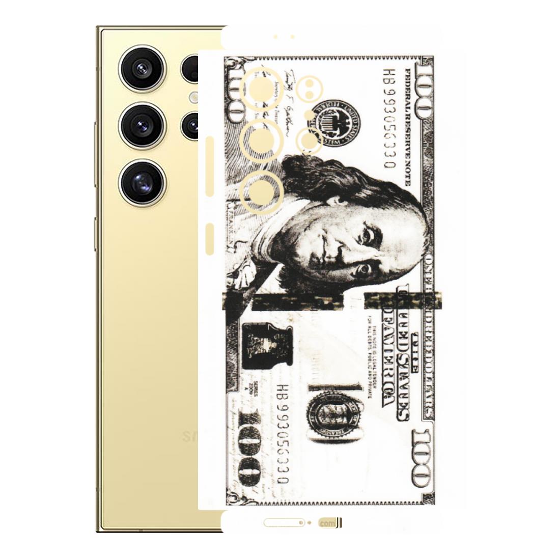 Samsung A/S Series Phone Skins (All Models) - 100 Dollar Currency - Transparent Finish (T-01) Samsung Galaxy S24 Ultra (5G)