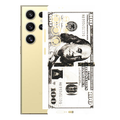 Samsung A/S Series Phone Skins (All Models) - 100 Dollar Currency - Transparent Finish (T-01) Samsung Galaxy S24 Ultra (5G)