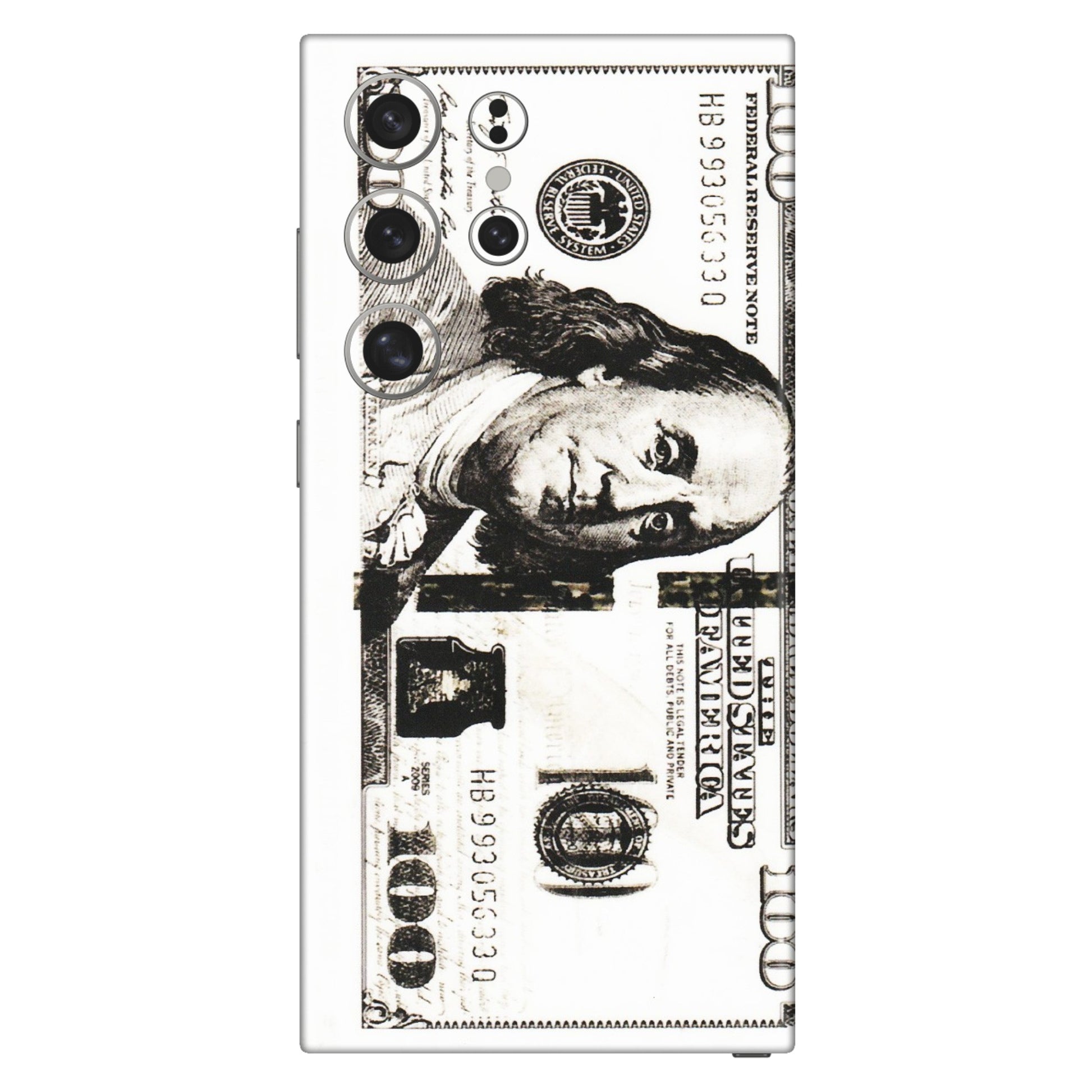 Samsung A/S Series Phone Skins (All Models) - 100 Dollar Currency - Transparent Finish (T-01) Samsung Galaxy S24 Ultra (5G)
