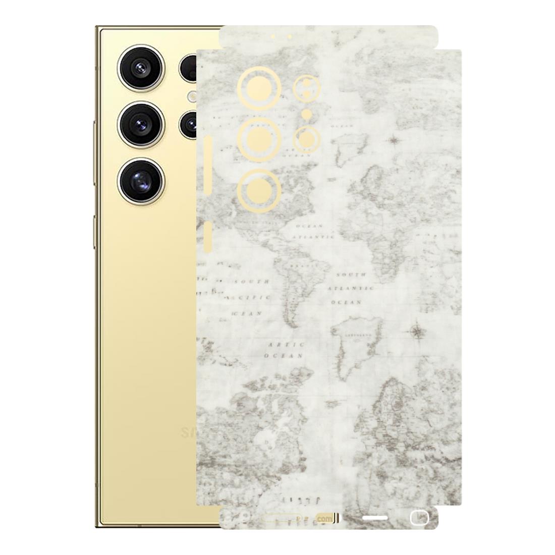 Samsung A/S Series Phone Skins (All Models) - World Travel Map - Transparent Finish (T-04) Samsung Galaxy S24 Ultra (5G)