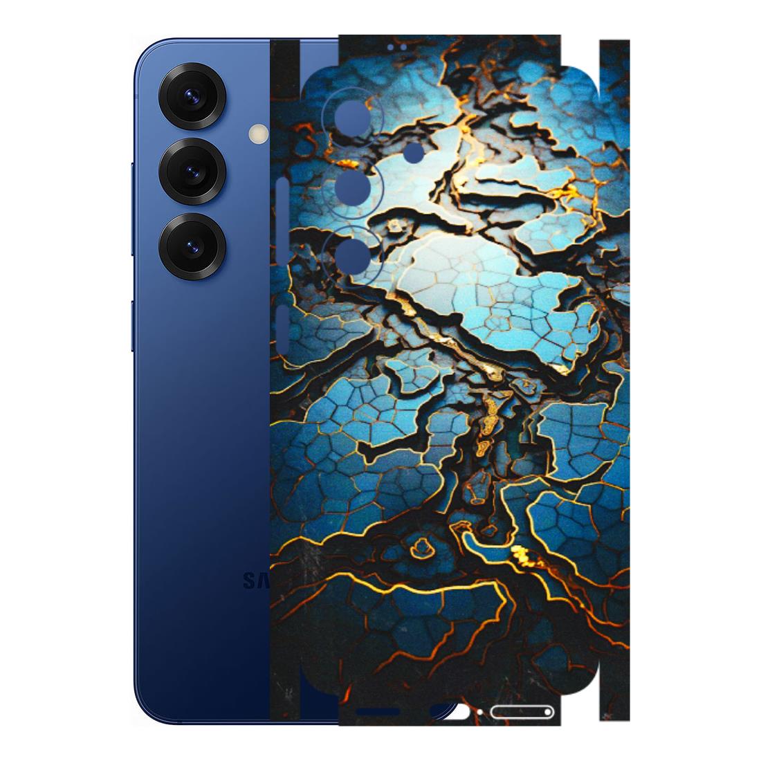 Samsung A/S Series Phone Skins (All Models) - Blue Gold Abstract - 3D Embossed Finish (L-11) Samsung Galaxy S25 (5G)