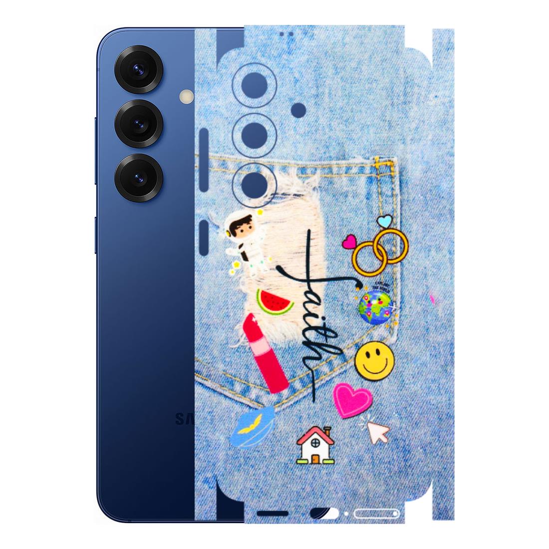 Samsung A/S Series Phone Skins (All Models) - Denim Jeans Pocket - 3D Embossed Finish (L-134) Samsung Galaxy S25 (5G)