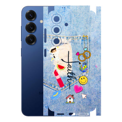 Samsung A/S Series Phone Skins (All Models) - Denim Jeans Pocket - 3D Embossed Finish (L-134) Samsung Galaxy S25 (5G)