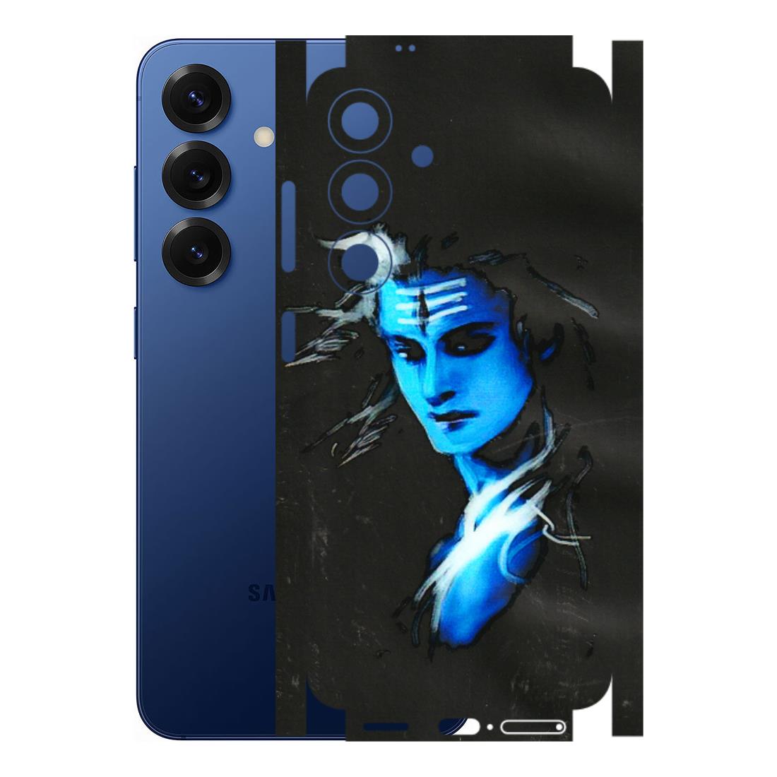 Samsung A/S Series Phone Skins (All Models) - Har Har Mahadev Blue/Black - 3D Embossed Finish (L-185) Samsung Galaxy S25 (5G)