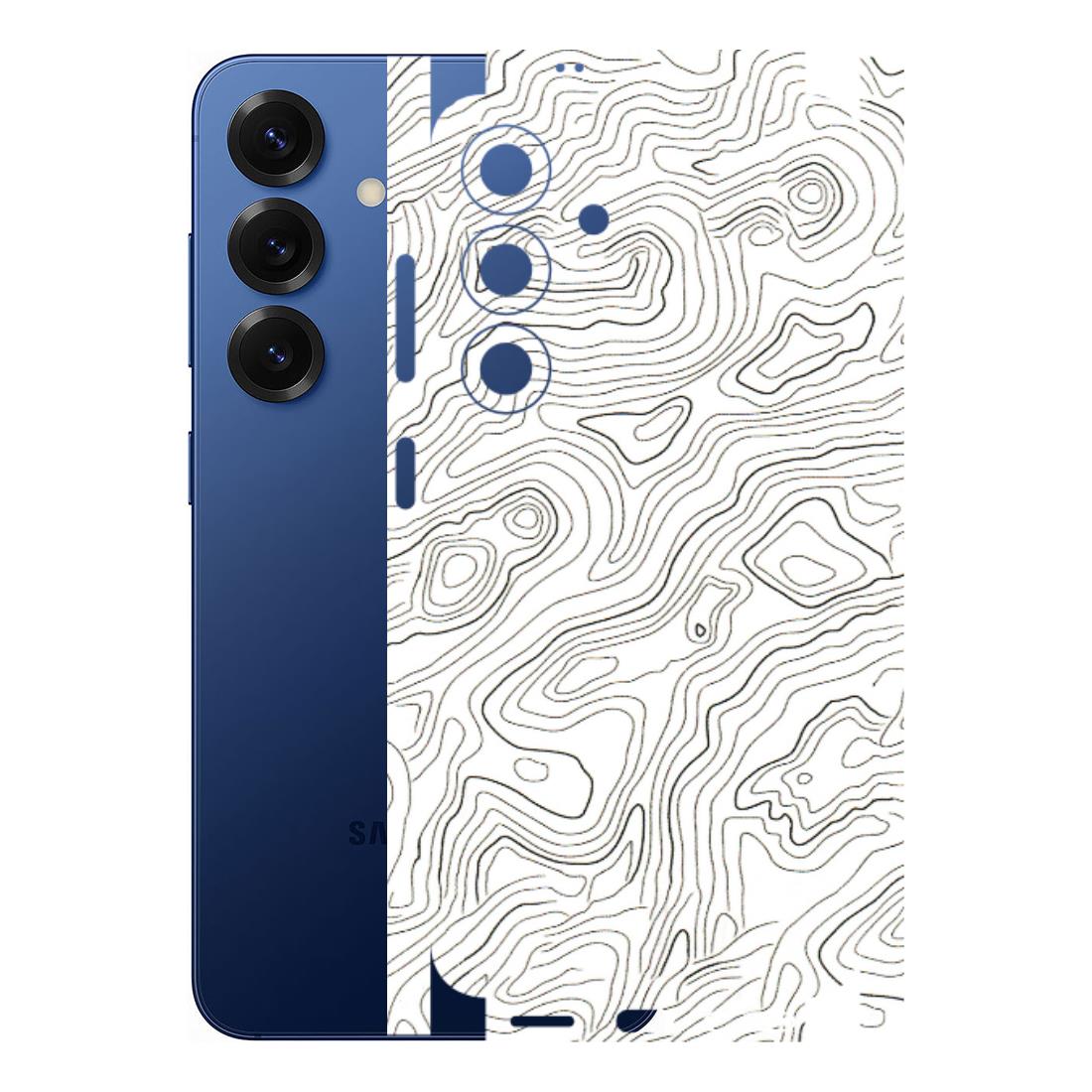 Samsung A/S Series Phone Skins (All Models) - White Black Swirls - 3D Embossed Finish (L-219) Samsung Galaxy S25 (5G)