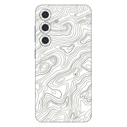 Samsung A/S Series Phone Skins (All Models) - White Black Swirls - 3D Embossed Finish (L-219) Samsung Galaxy S25 (5G)