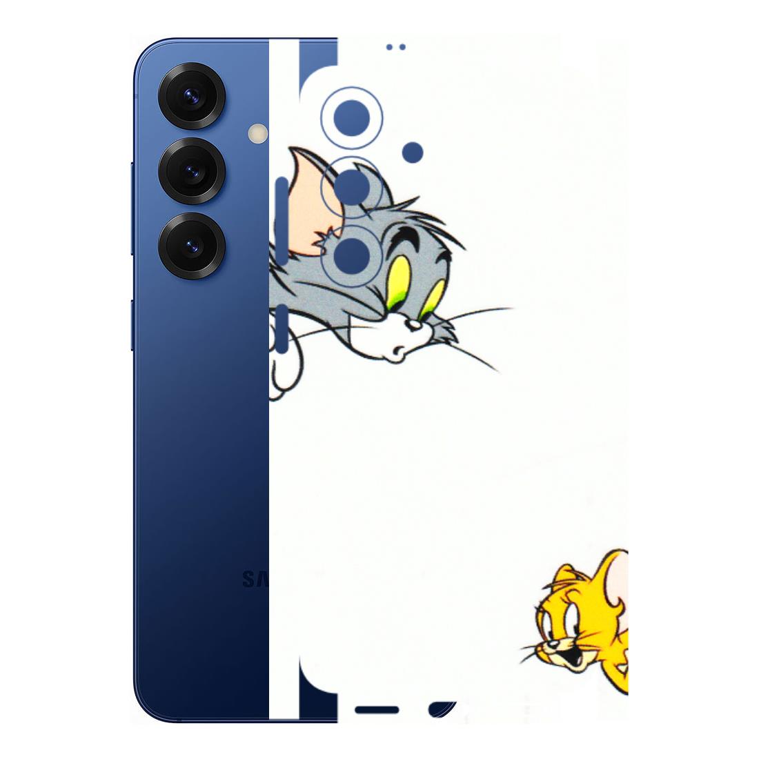 Samsung A/S Series Phone Skins (All Models) - Cute Tom And Jerry - 3D Embossed Finish (L-220) Samsung Galaxy S25 (5G)