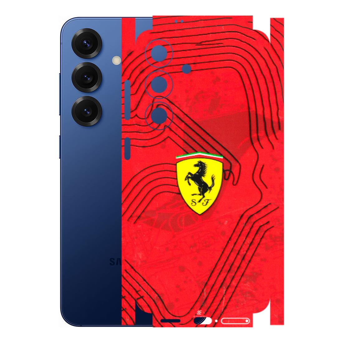 Samsung A/S Series Phone Skins (All Models) - Red Ferrari Logo Stylish - 3D Embossed Finish (L-238) Samsung Galaxy S25 (5G)