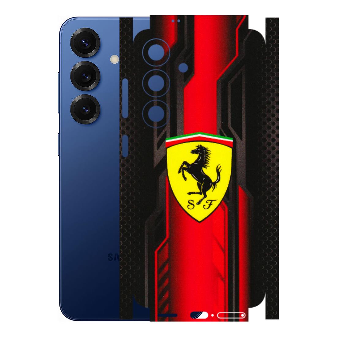 Samsung A/S Series Phone Skins (All Models) - Black Ferrari Logo - 3D Embossed Finish (L-253) Samsung Galaxy S25 (5G)
