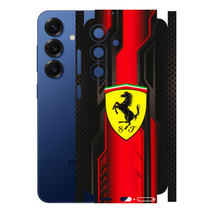 Samsung A/S Series Phone Skins (All Models) - Black Ferrari Logo - 3D Embossed Finish (L-253) Samsung Galaxy S25 (5G)