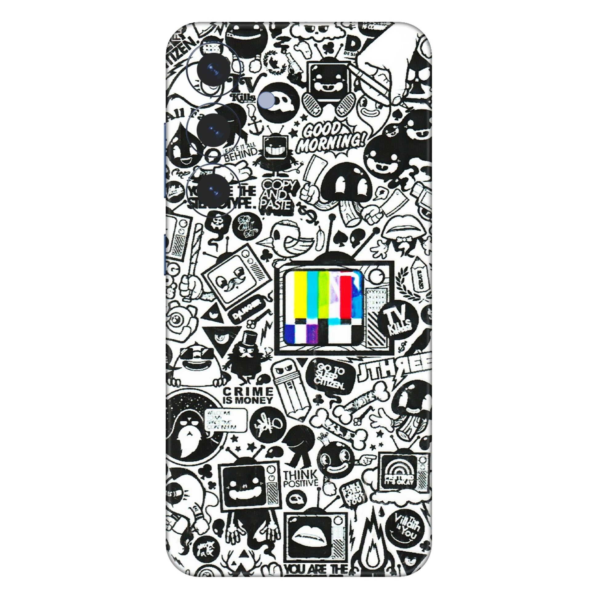 Samsung A/S Series Phone Skins (All Models) - Doodles Positive Art - 3D Embossed Finish (L-263) Samsung Galaxy S25 (5G)