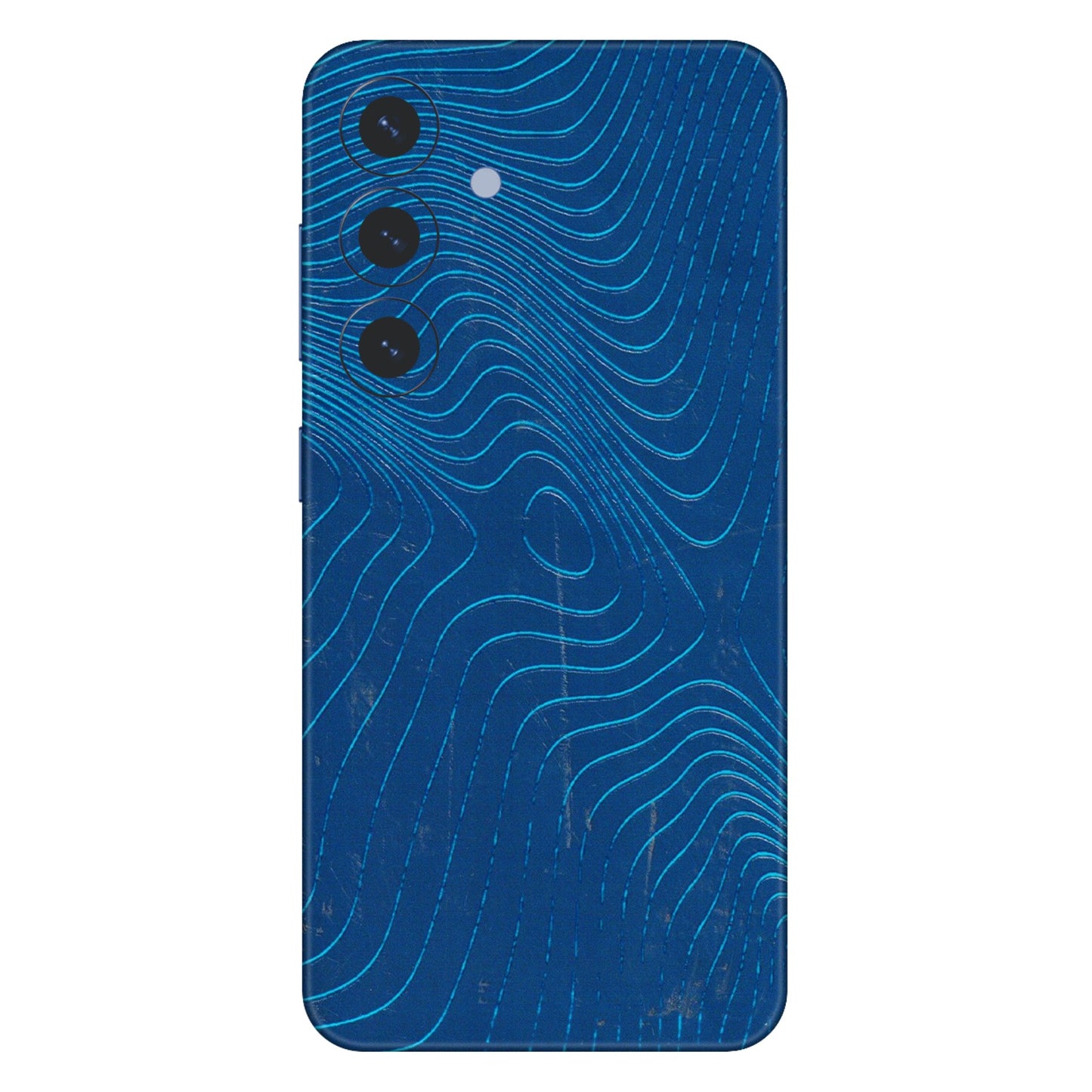 Samsung A/S Series Phone Skins (All Models) - Abstract Blue Line Map - 3D Embossed Finish (L-272) Samsung Galaxy S25 (5G)