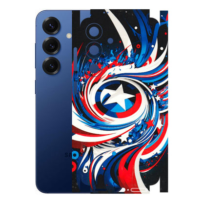 Samsung A/S Series Phone Skins (All Models) - Captain America Logo - 3D Embossed Finish (L-307) Samsung Galaxy S25 (5G)