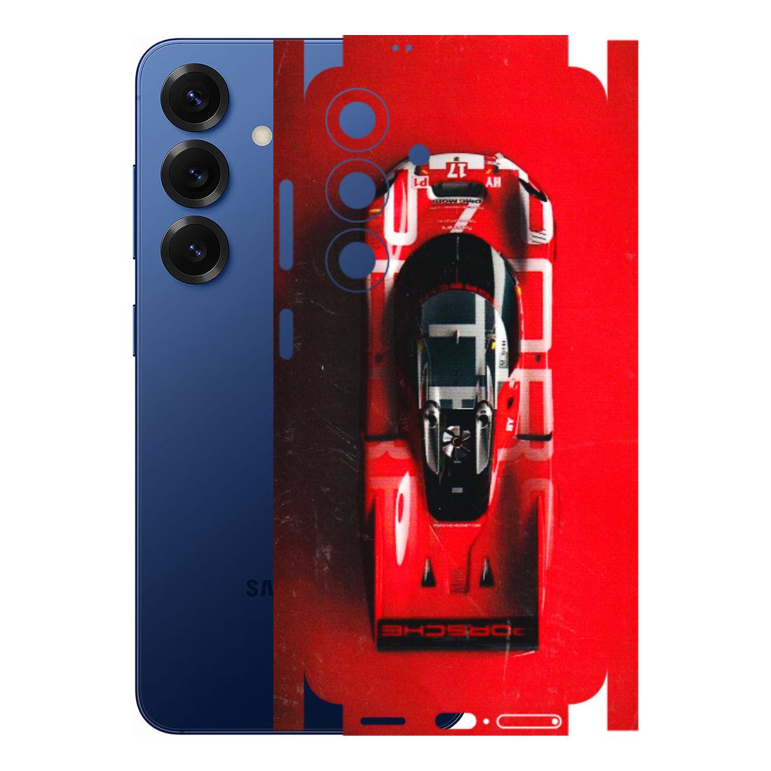 Samsung A/S Series Phone Skins (All Models) - Red Porsche Car Logo - 3D Embossed Finish (L-315) Samsung Galaxy S25 (5G)