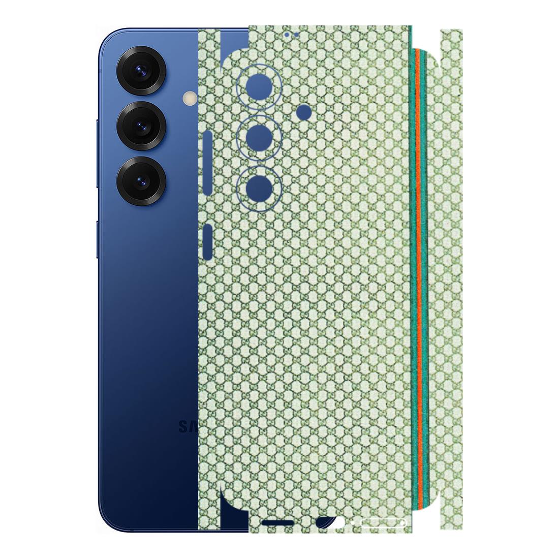 Samsung A/S Series Phone Skins (All Models) - Gucci Fabric Pattern - 3D Embossed Finish (L-73) Samsung Galaxy S25 (5G)