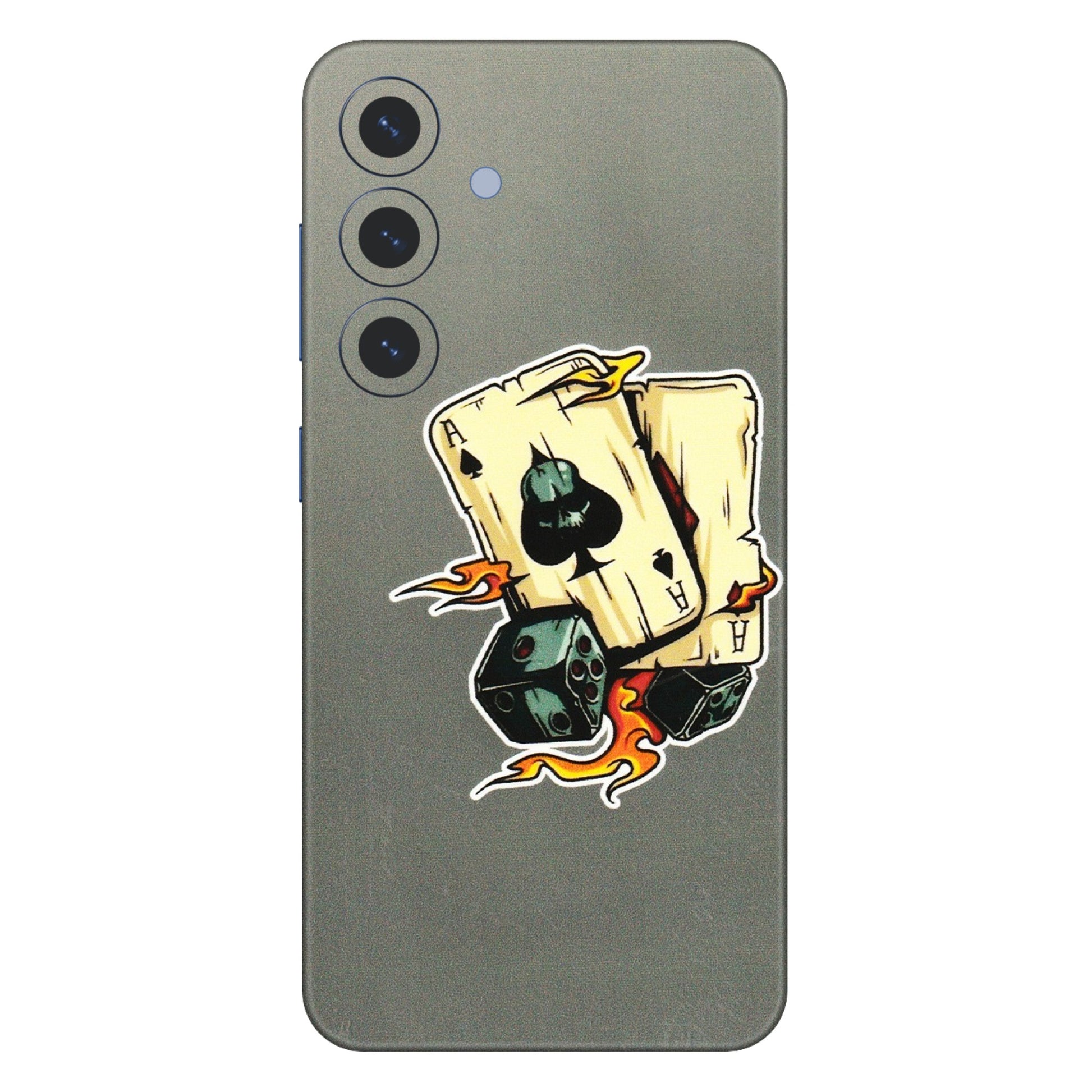 Samsung A/S Series Phone Skins (All Models) - Grey Cards Of Ace - 3D Embossed Finish (L-77) Samsung Galaxy S25 (5G)