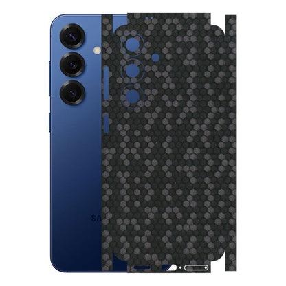 Samsung A/S Series Phone Skins (All Models) - Black Grey Honeycomb Sober - 3D Embossed Finish (L-85) Samsung Galaxy S25 (5G)