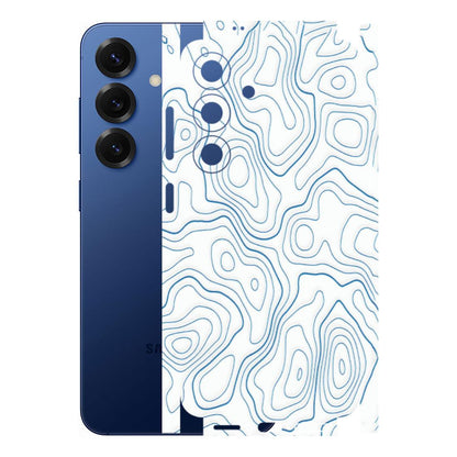Samsung A/S Series Phone Skins (All Models) - Blue And White Swirls - Matte Finish (M-139) Samsung Galaxy S25 (5G)