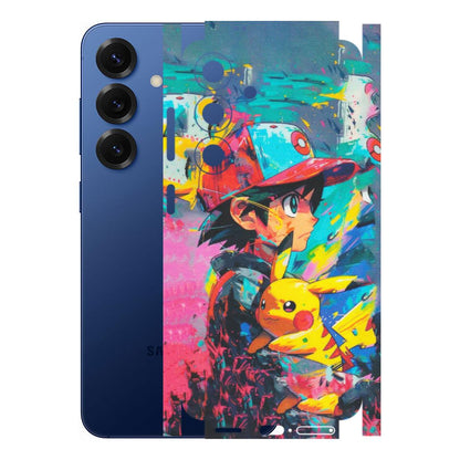 Samsung A/S Series Phone Skins (All Models) - Ash & Pikachu - Matte Finish (M-26) Samsung Galaxy S25 (5G)