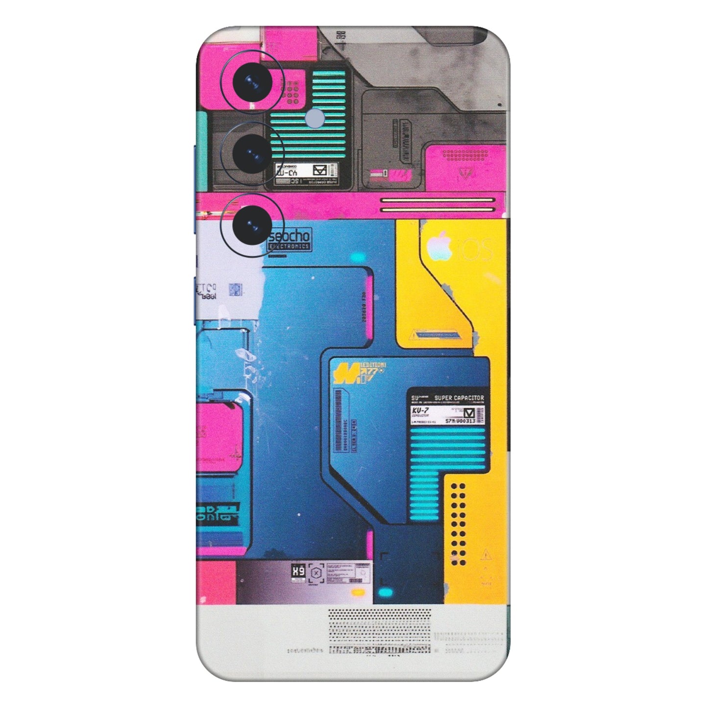 Samsung A/S Series Phone Skins (All Models) - Colourfull Motherboard Internals - Matte Finish (M-55) Samsung Galaxy S25 (5G)